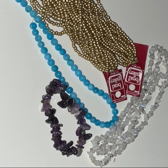 Jewelry Making Beads and Findings Mixed Lot Lava Stone Amazonite Carnelian - Picture 13 of 16